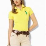 polo ralph lauren tee shirt de femmes pony chemises three yellow
